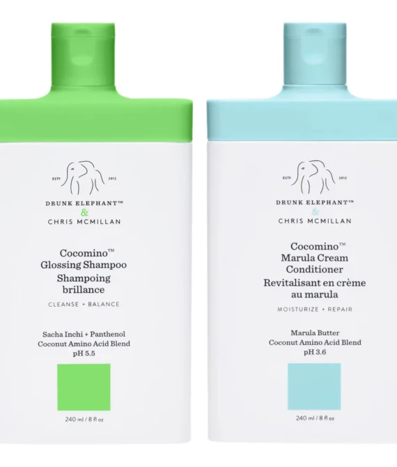 DRUNK ELEPHANT COCOMINO GLOSSING SHAMPOO + MARULA CREAM CONDITIONER SET 240 МЛ/2 ШТ